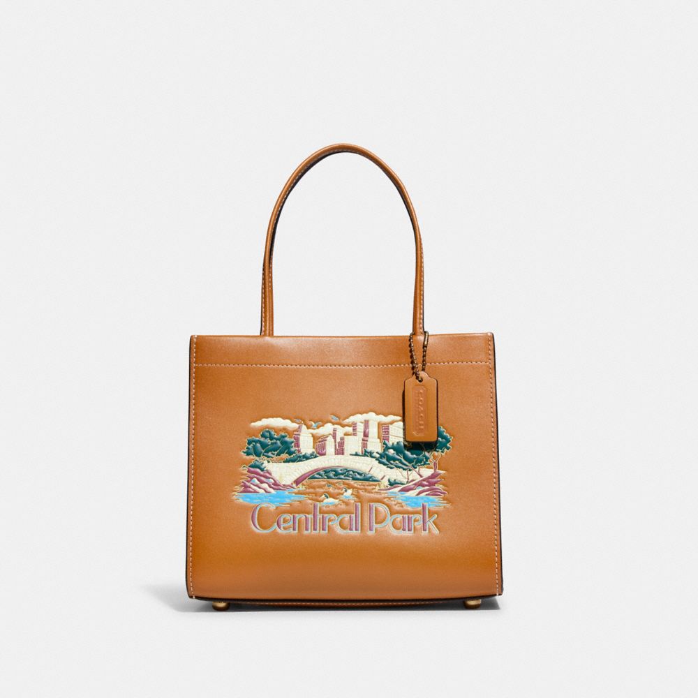 Glovetanned Leather Cashin Carry Tote 22 With Central Park Graphic