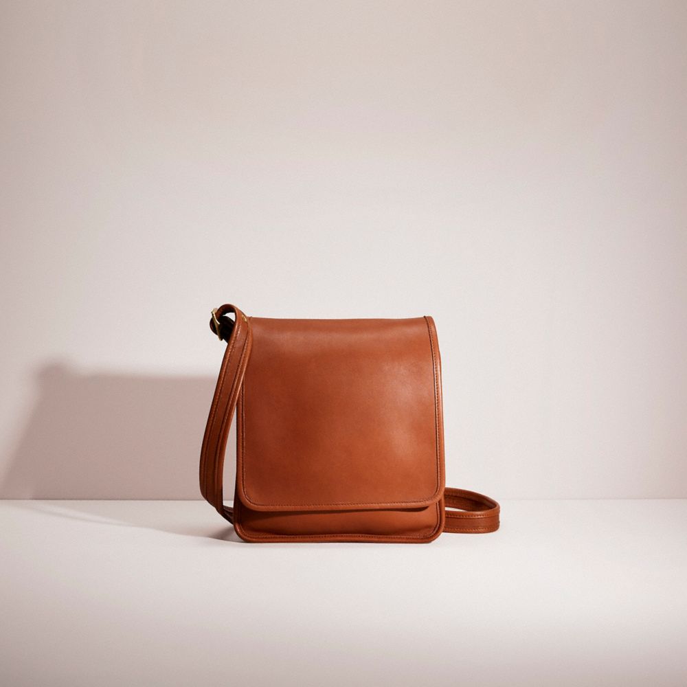 COACH Small Studio Signature Flap Bag in Brown