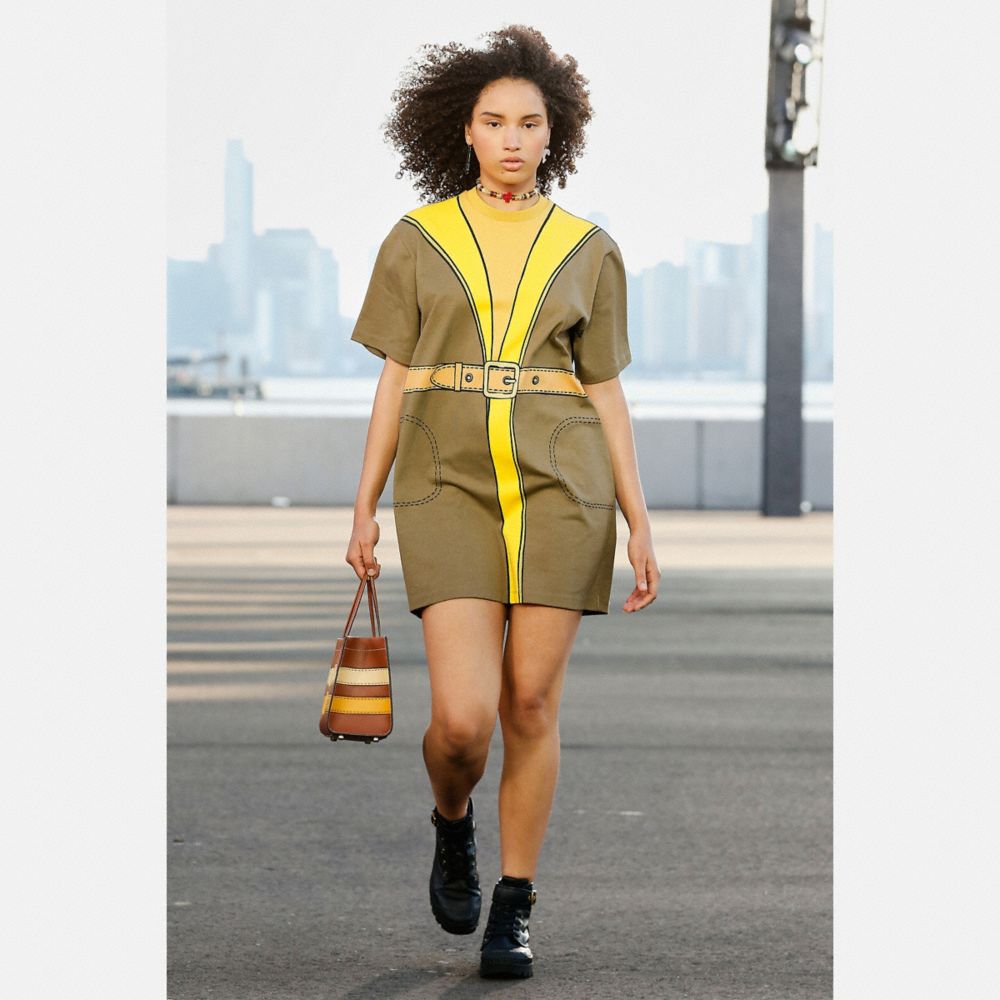 Trompe L'oeil Buckle Dress In Organic Cotton