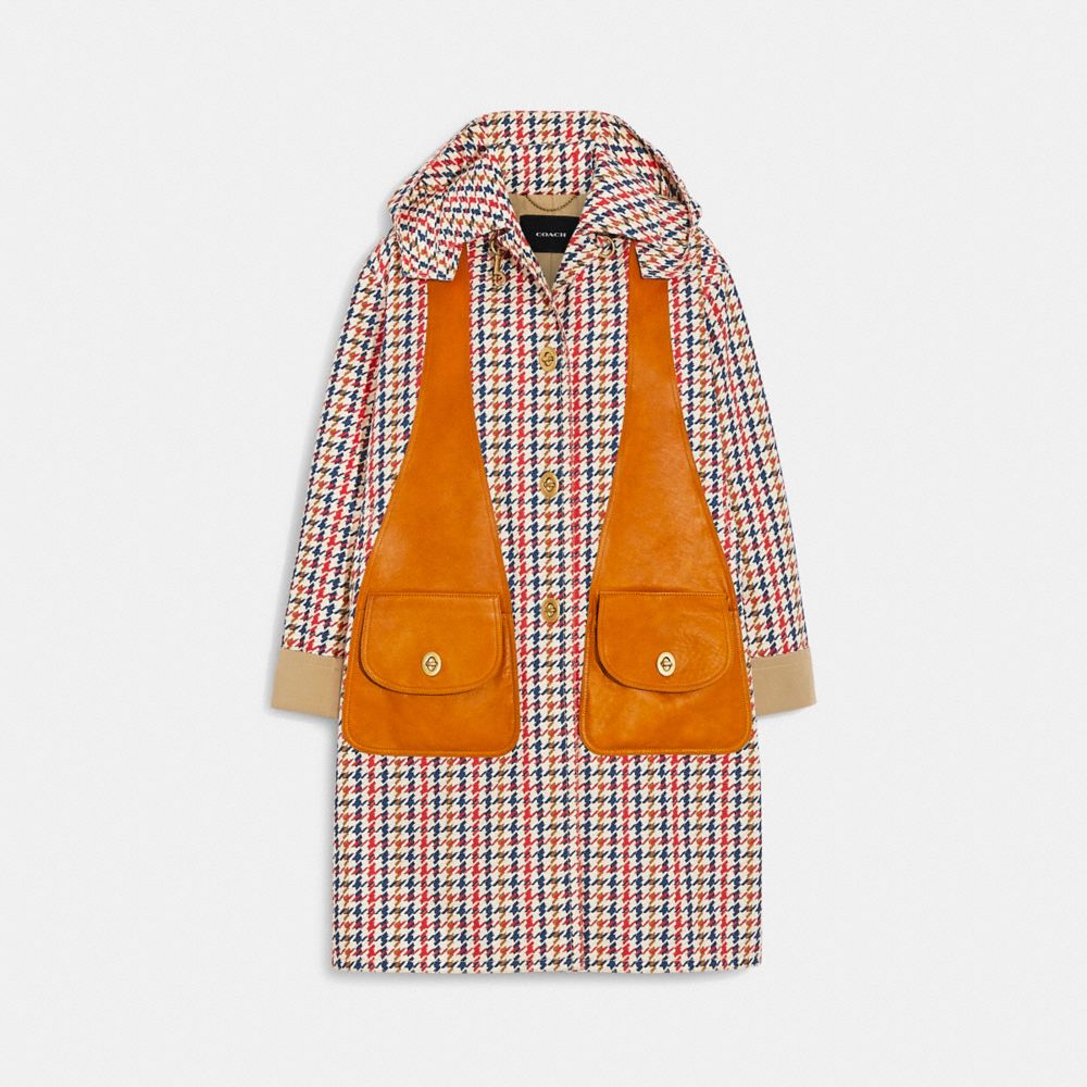 COACH® | Bonnie Cashin Plaid Coated Canvas Coat In Organic Cotton