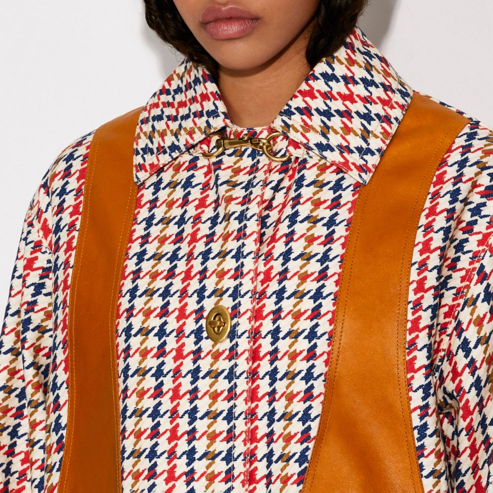 Bonnie Cashin Plaid Coated Canvas Coat In Organic Cotton