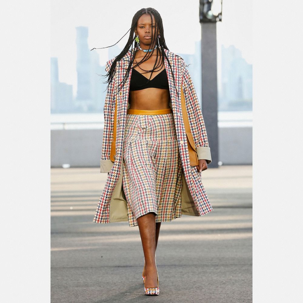 Bonnie Cashin Plaid Coated Canvas Coat In Organic Cotton