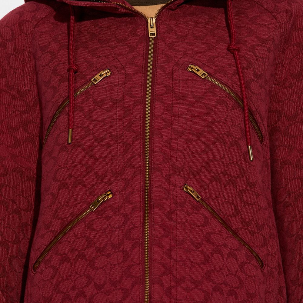 COACH® Outlet | Signature Zipper Cape In Organic Cotton