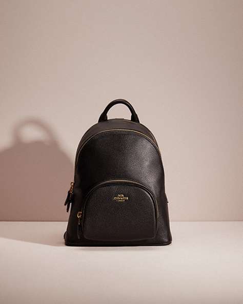 COACH®,RESTORED CARRIE BACKPACK 23,Pebble Leather,Large,Brass/Black,Front View