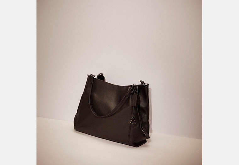 COACH®,RESTORED DALTON 31,Pebble Leather,Large,Black,Front View