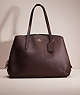 COACH®,RESTORED CHARLIE CARRYALL 40,Pebble Leather,Large,Gold/Oxblood,Front View