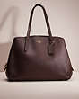 COACH®,RESTORED CHARLIE CARRYALL 40,Pebble Leather,Large,Gold/Oxblood,Front View