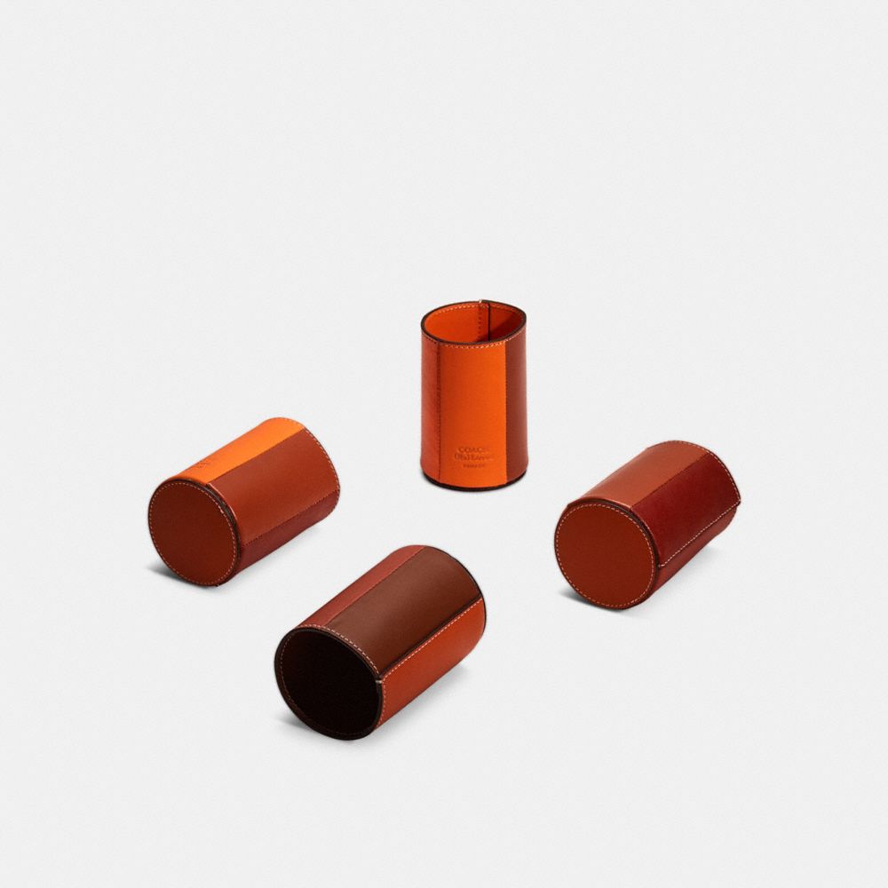 COACH®,Remade Colorblock Pencil Cup,Leather,Pencil Cup,Stitching,Color Block,,Group View