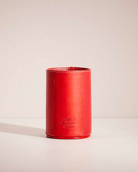 COACH®,REMADE COLORBLOCK PENCIL CUP,Mini,Red Multi,Front View