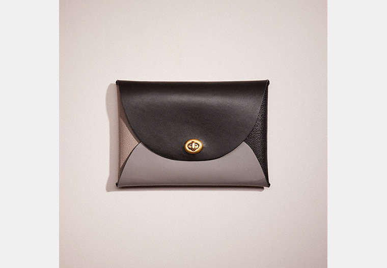 COACH®,REMADE COLORBLOCK LARGE POUCH,Leather,Mini,Pride,Black/Grey Multi,Front View