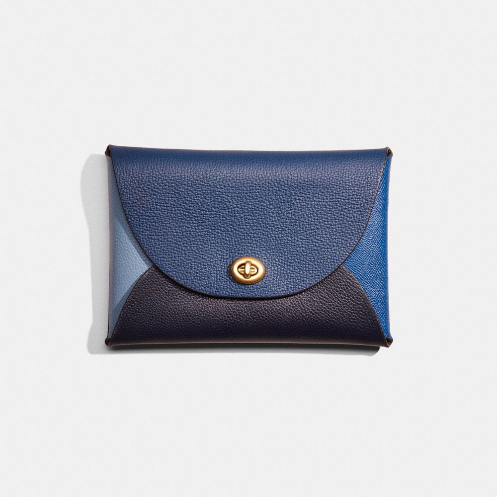 COACH®,REMADE COLORBLOCK LARGE POUCH,Leather,Mini,Pride,Blue Multi,Front View