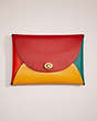 COACH®,REMADE COLORBLOCK LARGE POUCH,Leather,Mini,Pride,Rainbow,Front View