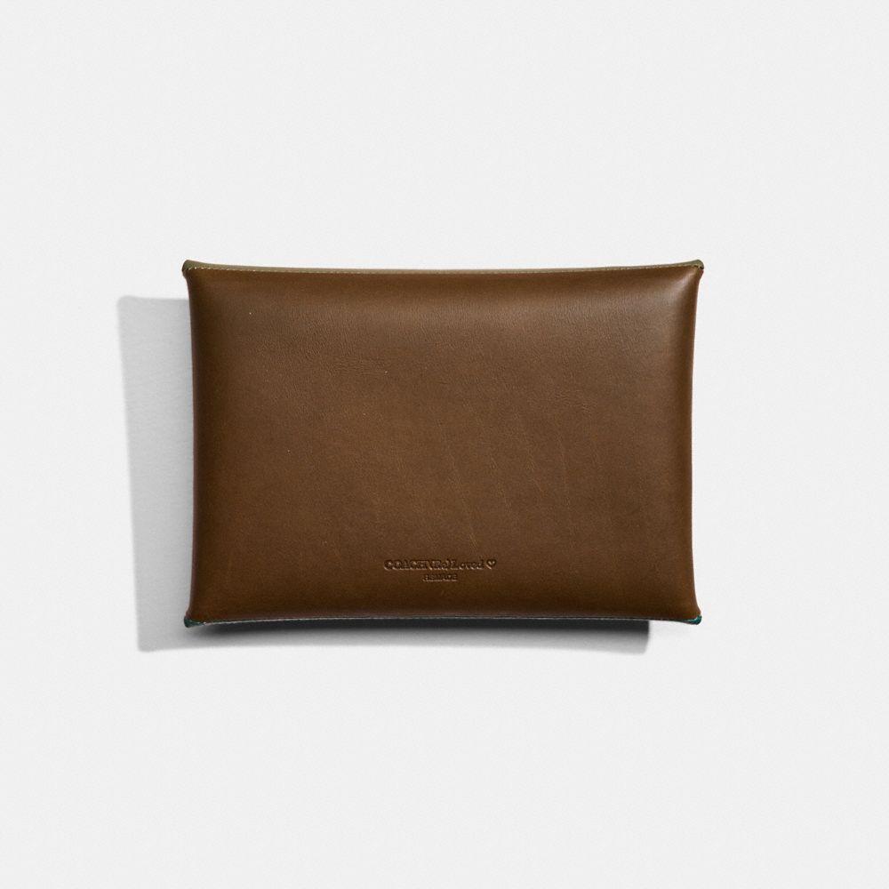 COACH®,Remade Colorblock Large Pouch,Coin,Color Block,Logo,Embossed,Casual,Multi Color,Back View