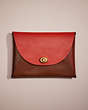 COACH®,REMADE COLORBLOCK LARGE POUCH,Leather,Mini,Pride,Brown/Multi,Front View