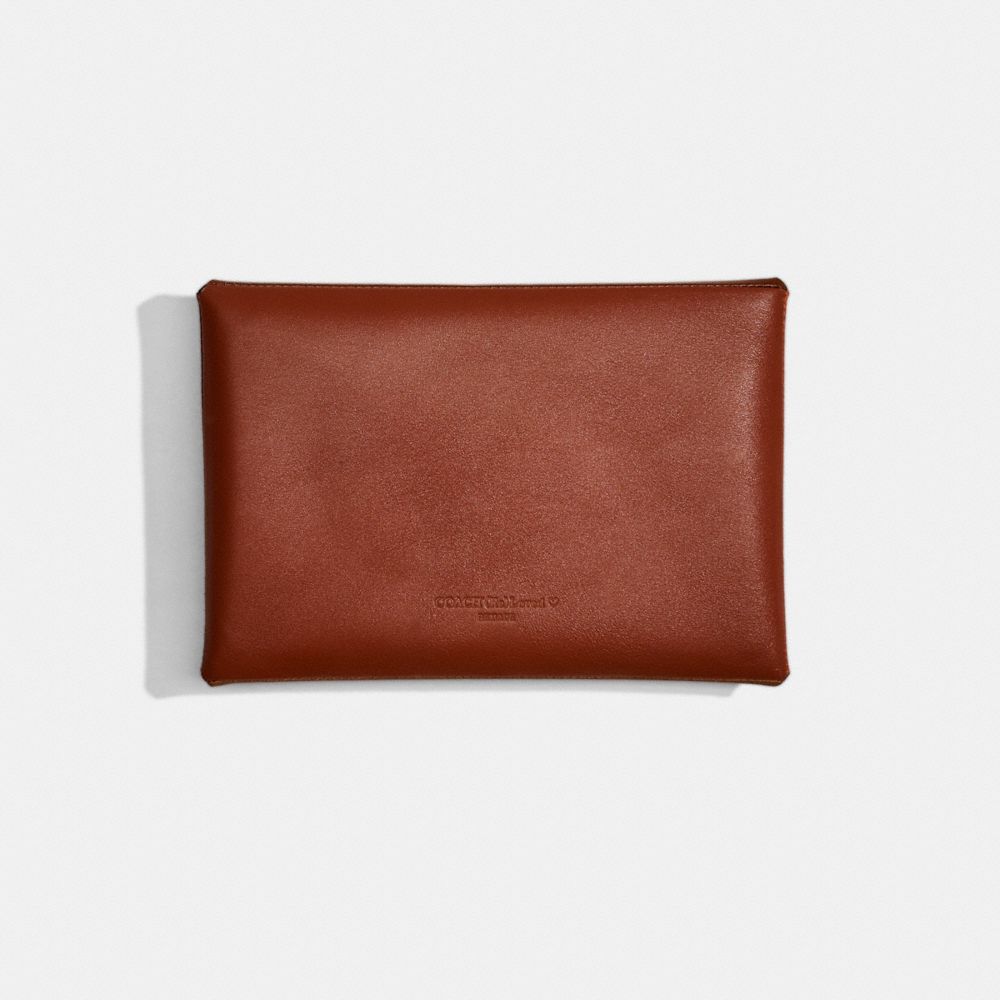COACH®,Remade Colorblock Large Pouch,Coin,Color Block,Logo,Embossed,Casual,Brown,Back View