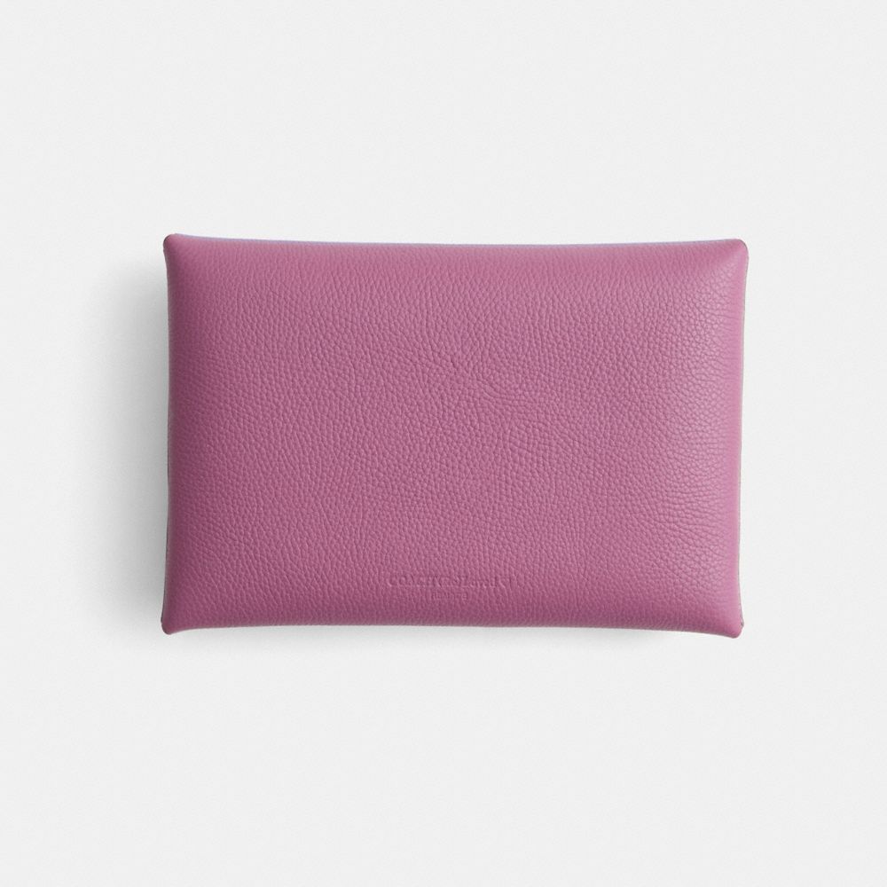 COACH®,Remade Colorblock Large Pouch,Coin,Color Block,Embossed,Logo,Casual,Purple,Back View