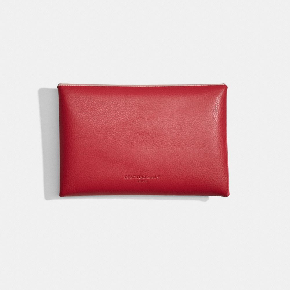 COACH®,Remade Colorblock Large Pouch,Coin,Color Block,Logo,Embossed,Casual,Multi Color,Back View