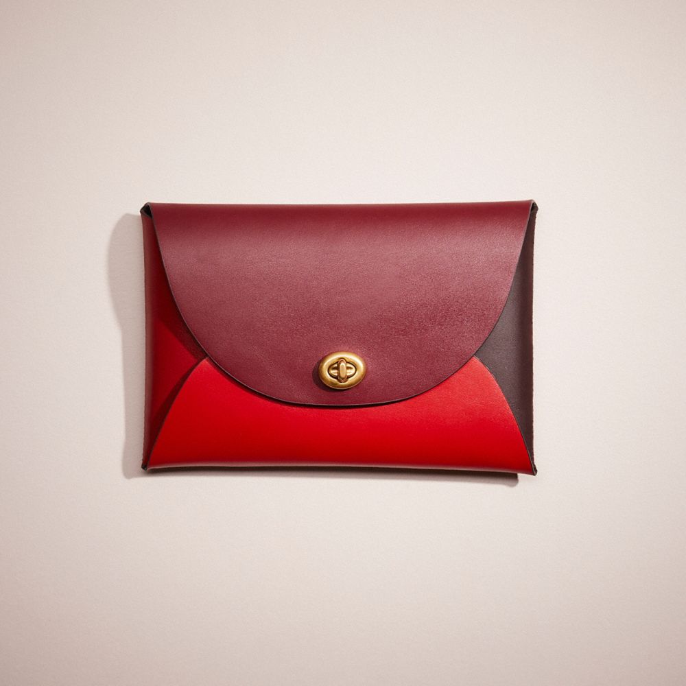COACH®,REMADE COLORBLOCK LARGE POUCH,Leather,Mini,Pride,Red Multi,Front View