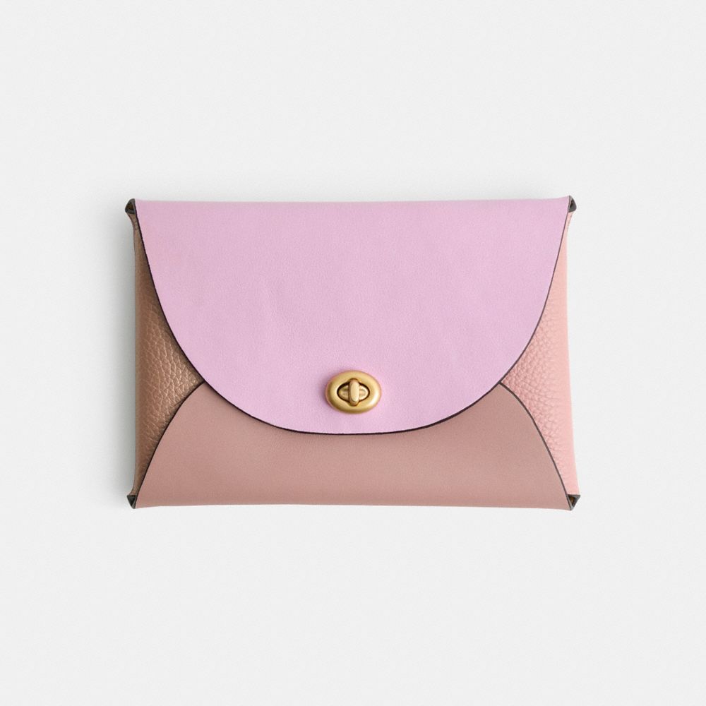 COACH®,Remade Colorblock Large Pouch,Coin,Color Block,Embossed,Logo,Casual,,Front View