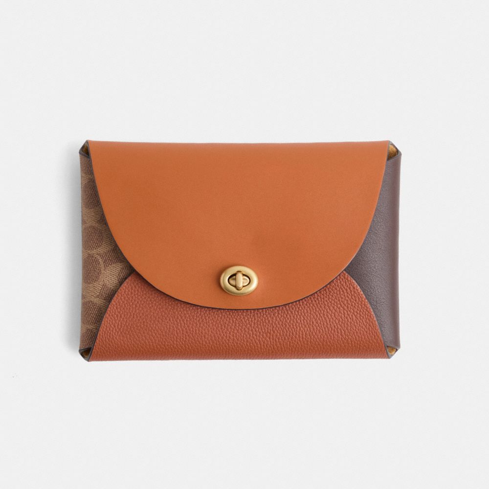 COACH®,Remade Colorblock Large Pouch,Coin,Embossed,Color Block,Logo,Casual,,Front View