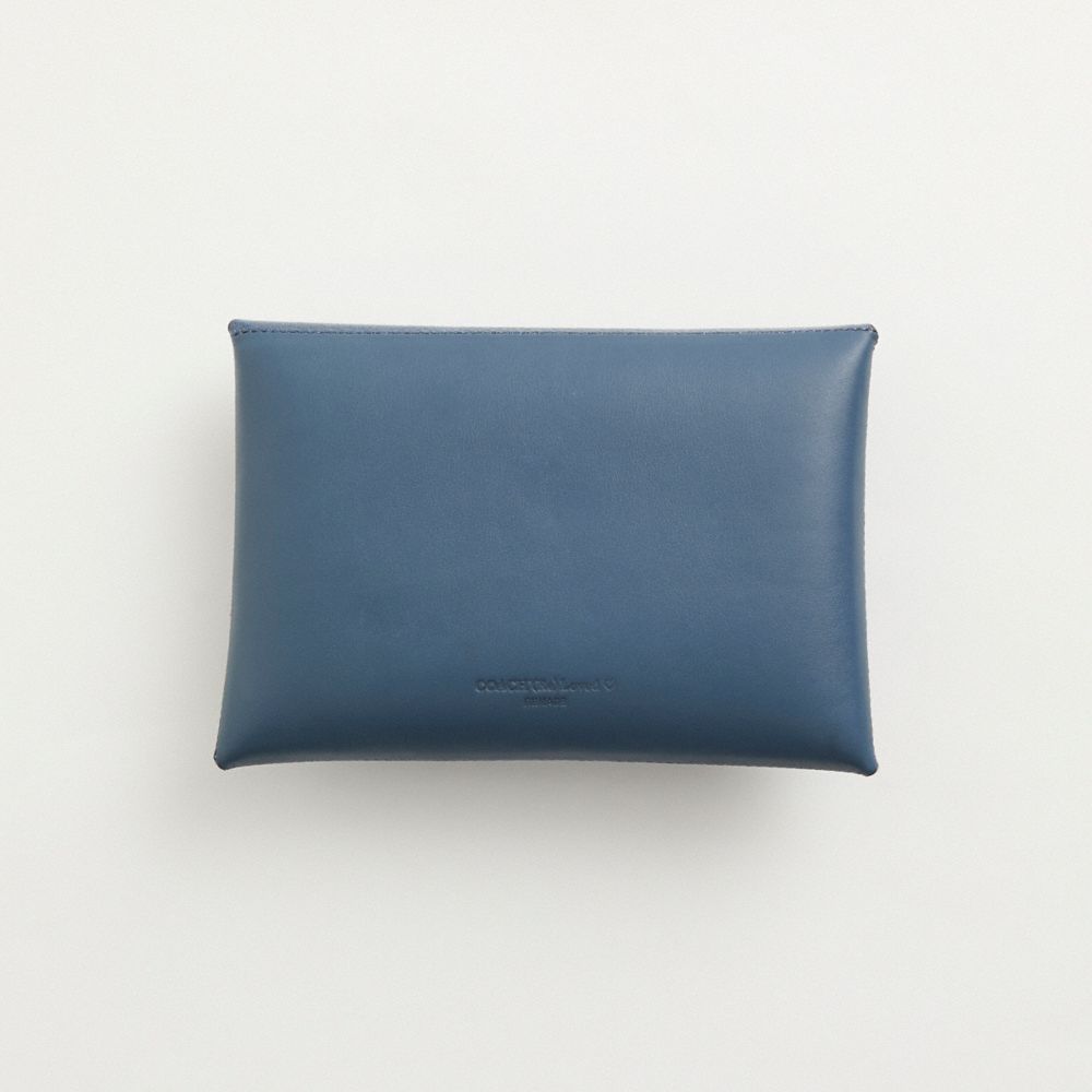 COACH®,Remade Colorblock Large Pouch,Coin,Color Block,Embossed,Logo,Casual,Blue,Back View