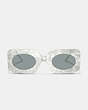 COACH®,BADGE OVERSIZED RECTANGLE FRAME SUNGLASSES,Pearlized White,Inside View,Top View
