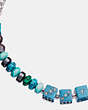 COACH®,DICE BEADED CHOKER NECKLACE,Plated Brass,Turquoise Multi,Inside View,Top View