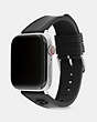 COACH®,APPLE WATCH® STRAP, 42MM AND 44MM,Rubber,Black,Angle View