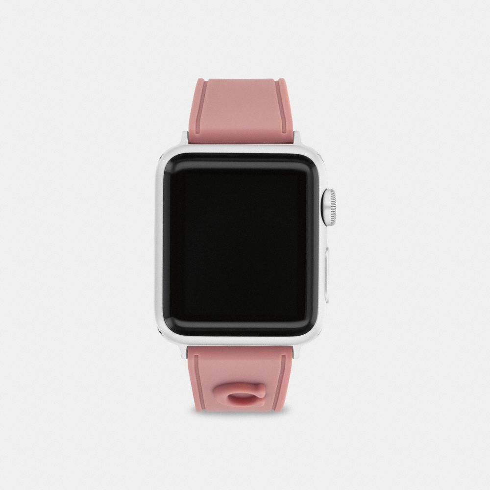 Coach Apple Watch Canvas Strap - Red/Brown