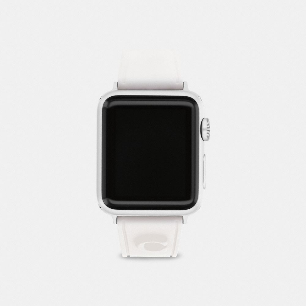 COACH®,APPLE WATCH® STRAP, 38MM AND 40MM,White,Front View