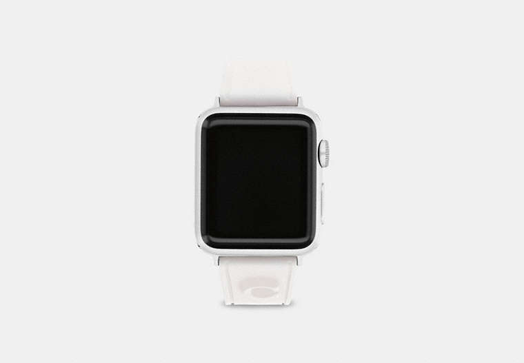 COACH®,APPLE WATCH® STRAP, 38MM AND 40MM,silicone,White,Front View