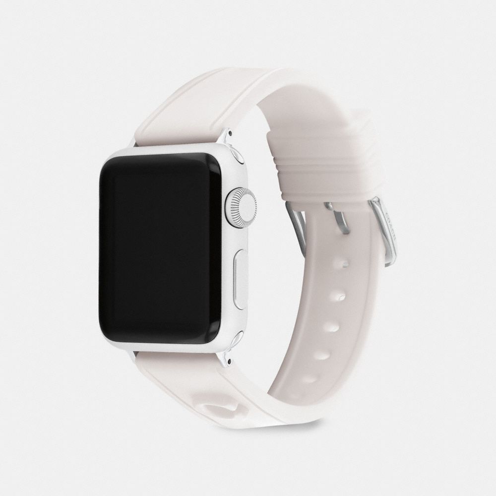 COACH®,APPLE WATCH® STRAP, 38MM AND 40MM,White,Angle View