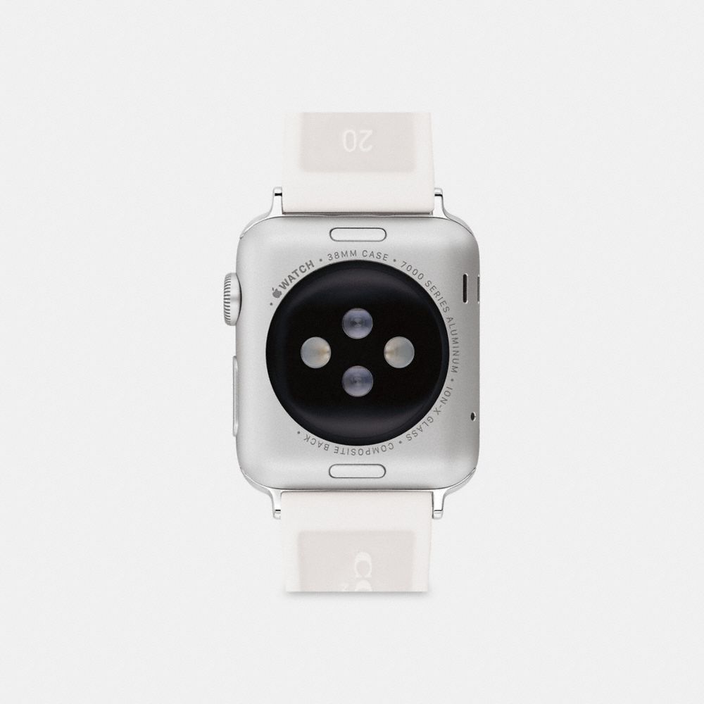 COACH®,APPLE WATCH® STRAP, 38MM AND 40MM,White,Back View