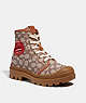 COACH®,COACH X TOM WESSELMANN TROOPER MID TOP BOOT IN SIGNATURE JACQUARD,Signature Jacquard,Burnished Amber/Coca,Front View
