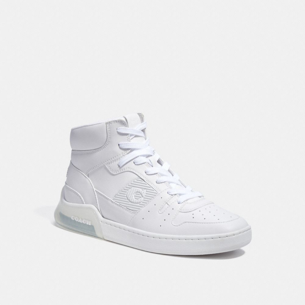 COACH®,CITYSOLE HIGH TOP SNEAKER,Leather,Optic White,Front View