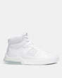 COACH®,CITYSOLE HIGH TOP SNEAKER,Leather,Optic White,Angle View