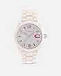 COACH®,GREYSON WATCH, 36MM,Ceramic,Soft Pink,Front View