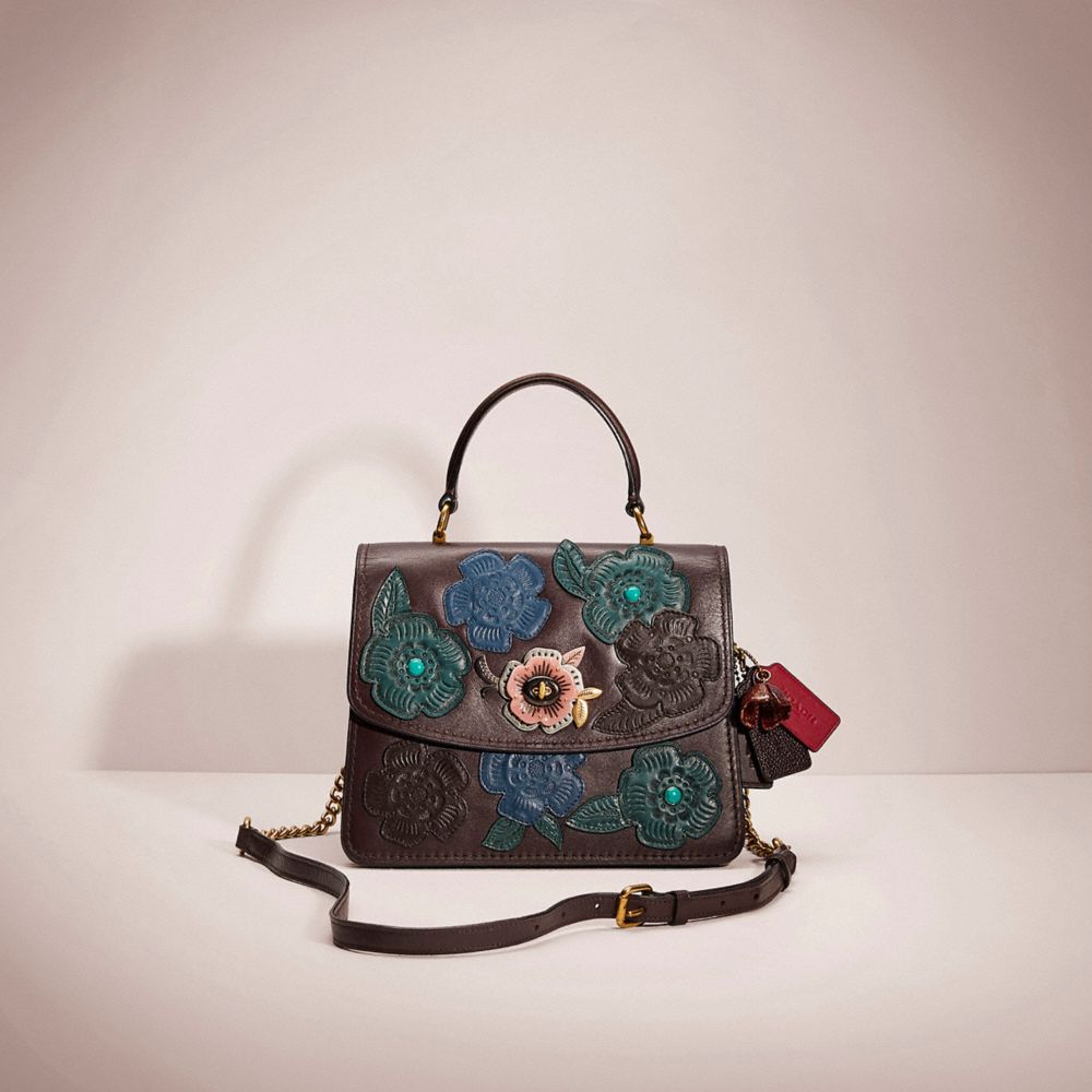 Coach parker top handle with tea rose stones new arrivals