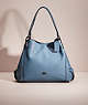 COACH®,RESTORED EDIE SHOULDER BAG 31,Polished Pebble Leather,Dark Gunmetal/Chambray,Front View