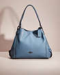 COACH®,RESTORED EDIE SHOULDER BAG 31,Polished Pebble Leather,Dark Gunmetal/Chambray,Front View