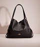 COACH®,RESTORED EDIE SHOULDER BAG 31,Polished Pebble Leather,Light Gold/Black,Front View