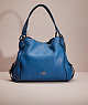 COACH®,RESTORED EDIE SHOULDER BAG 31,Polished Pebble Leather,Silver/Lapis,Front View
