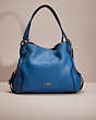 COACH®,RESTORED EDIE SHOULDER BAG 31,Polished Pebble Leather,Silver/Lapis,Front View
