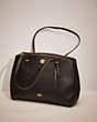 COACH®,RESTORED TURNLOCK CARRYALL,Pebble Leather,Large,Light Gold/Black,Front View