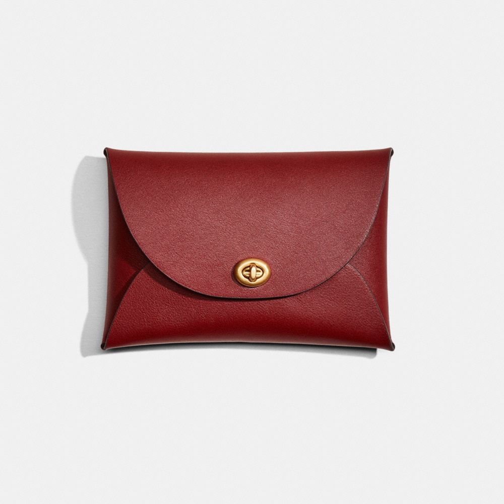 COACH®,Remade Large Pouch,Coin,Casual,Maroon,Front View