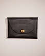 COACH®,REMADE LARGE POUCH,Leather,Mini,Black,Front View
