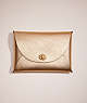 COACH®,REMADE LARGE POUCH,Leather,Mini,Metallic Gold,Front View