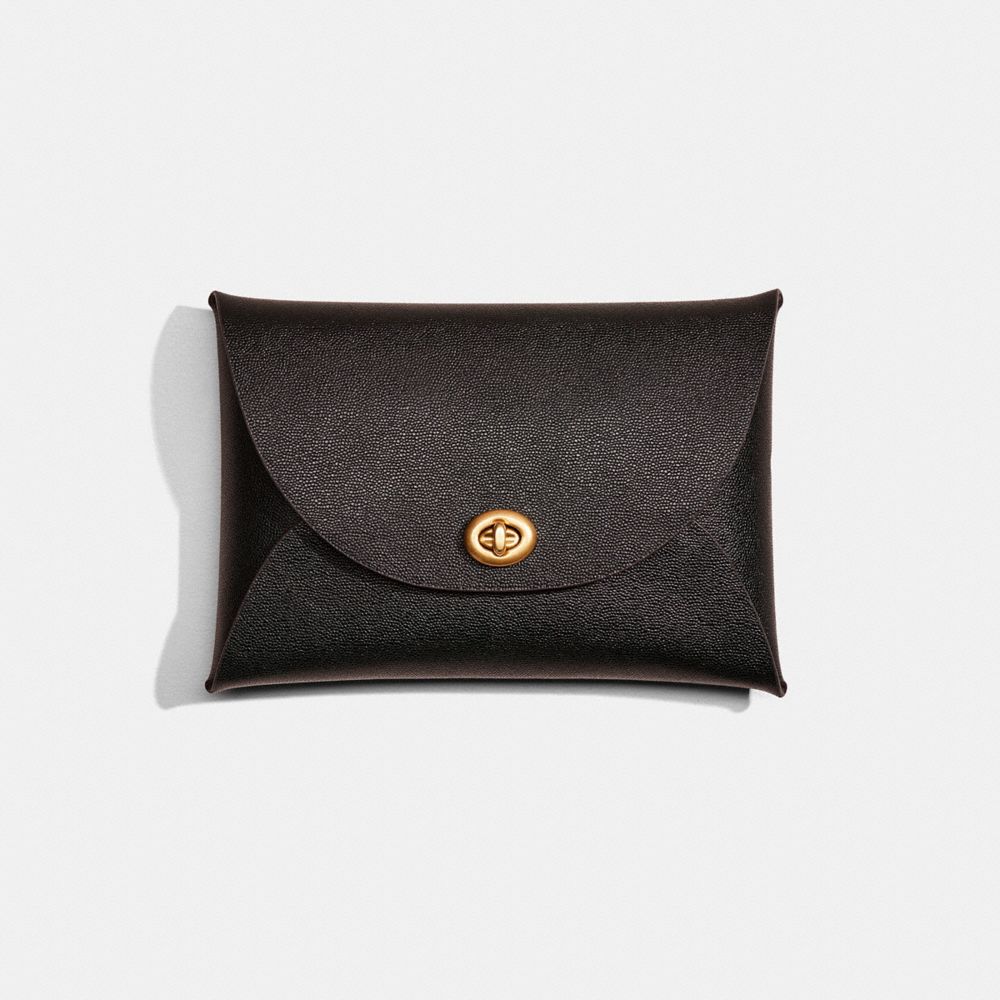 COACH®,Remade Large Pouch,Coin,Casual,Black,Front View