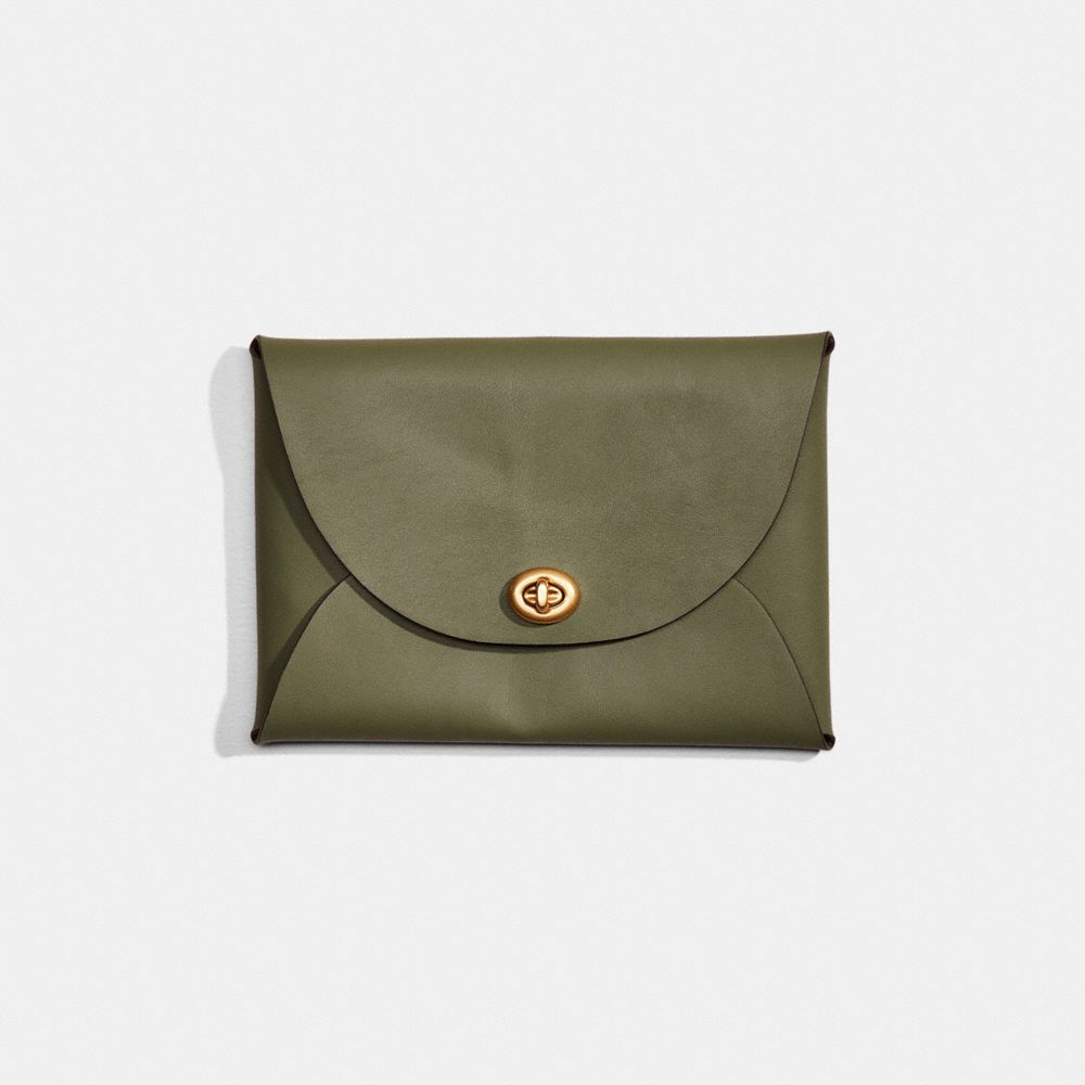 COACH®,Remade Large Pouch,Coin,Casual,Olive,Front View