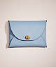 COACH®,REMADE LARGE POUCH,Leather,Mini,Light Blue,Front View